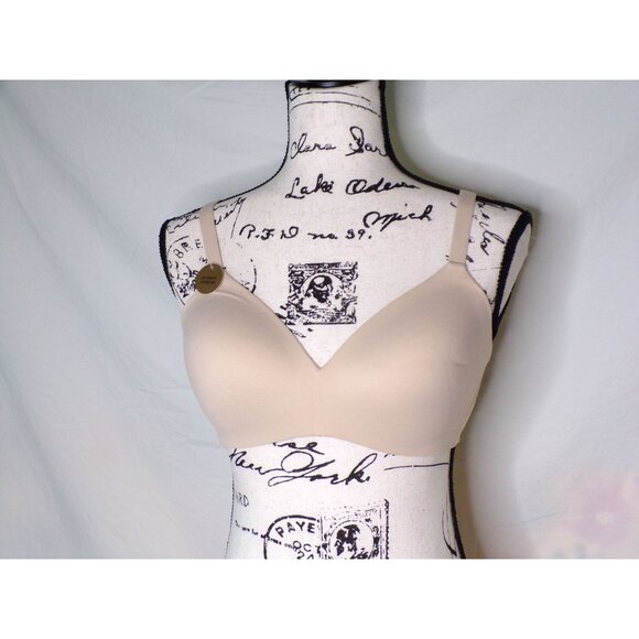 🆕WACOAL How Perfect Seamless Soft Cup Wireless Bra 34DDD Beige #852189 - Picture 8 of 11